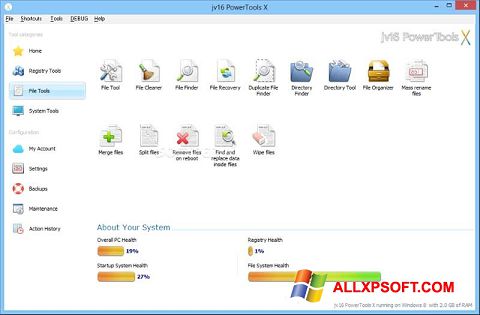 Petikan skrin jv16 PowerTools untuk Windows XP
