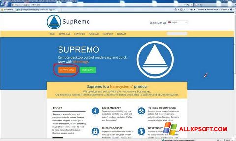 Petikan skrin Supremo untuk Windows XP