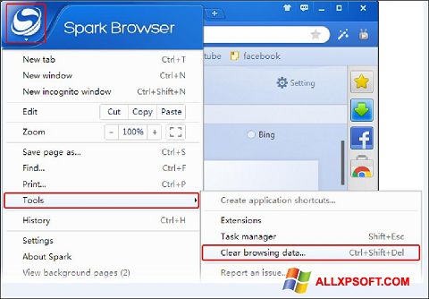 Petikan skrin Spark untuk Windows XP