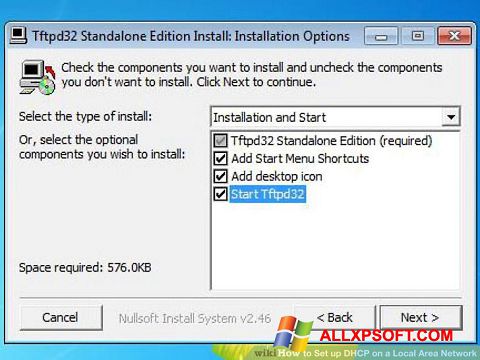 Petikan skrin Tftpd32 untuk Windows XP