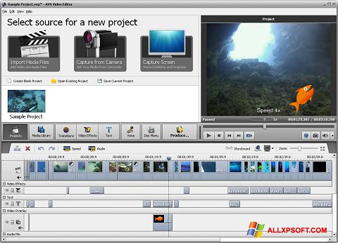 Petikan skrin AVS Video Editor untuk Windows XP