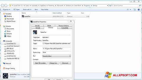Petikan skrin SpeedFan untuk Windows XP