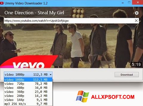 Petikan skrin Ummy Video Downloader untuk Windows XP