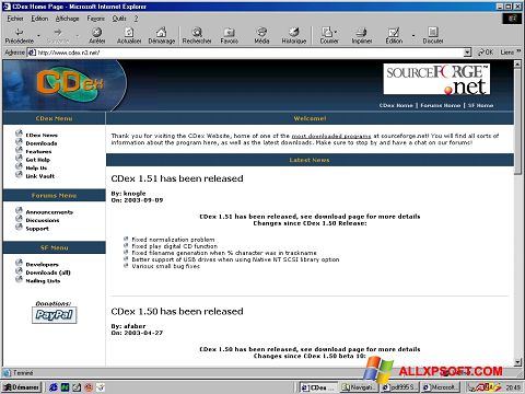 Petikan skrin CDex untuk Windows XP