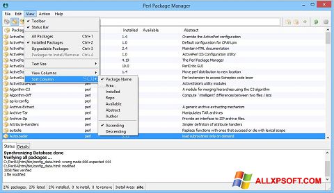 Petikan skrin ActivePerl untuk Windows XP