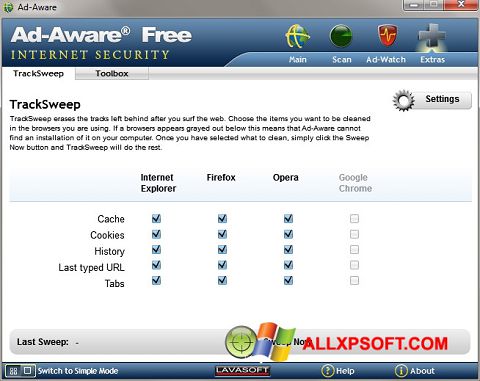 Petikan skrin Ad-Aware untuk Windows XP