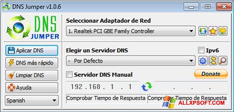 Petikan skrin DNS Jumper untuk Windows XP
