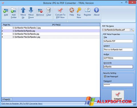 Petikan skrin Image To PDF Converter untuk Windows XP