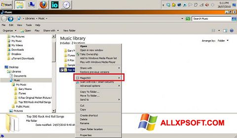 Petikan skrin MagicISO untuk Windows XP