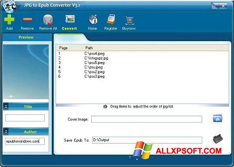 Petikan skrin Epub Reader untuk Windows XP