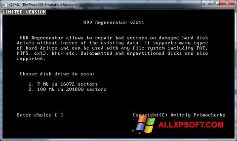Petikan skrin HDD Regenerator untuk Windows XP