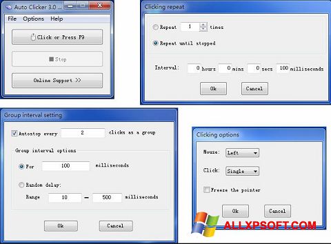Petikan skrin GS Auto Clicker untuk Windows XP