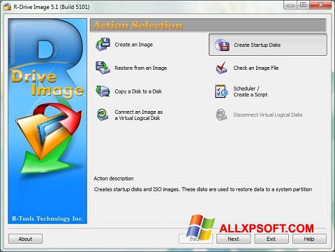 Petikan skrin R-Drive Image untuk Windows XP