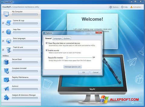 Petikan skrin CleanMyPC untuk Windows XP