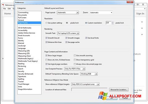 Petikan skrin Adobe Acrobat Reader DC untuk Windows XP