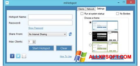 Petikan skrin mHotspot untuk Windows XP