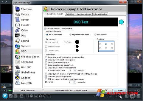 Petikan skrin Light Alloy untuk Windows XP