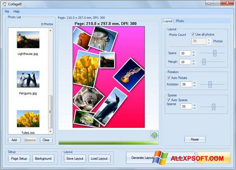 Petikan skrin CollageIt untuk Windows XP