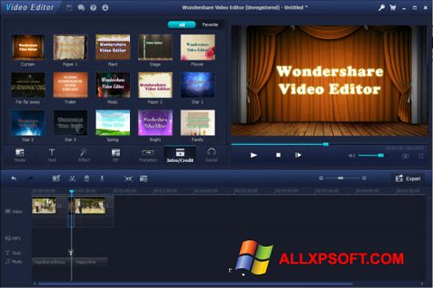 Petikan skrin Wondershare Video Editor untuk Windows XP