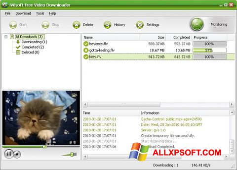 Petikan skrin Free Video Catcher untuk Windows XP