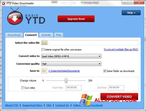 Petikan skrin YTD Video Downloader untuk Windows XP