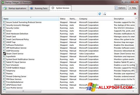 Petikan skrin Startup Delayer untuk Windows XP
