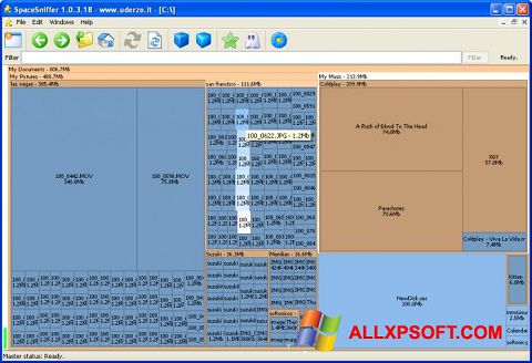 Petikan skrin SpaceSniffer untuk Windows XP