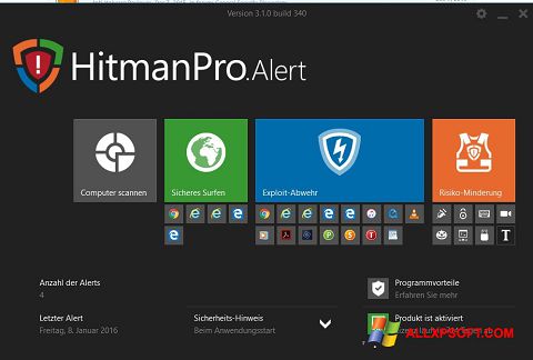 Petikan skrin HitmanPro untuk Windows XP