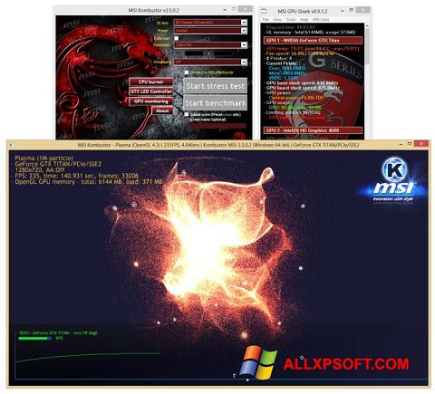 Petikan skrin MSI Kombustor untuk Windows XP