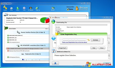 Petikan skrin Driver Detective untuk Windows XP