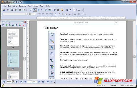 Petikan skrin Infix PDF Editor untuk Windows XP