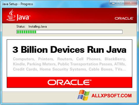Petikan skrin Java Runtime Environment untuk Windows XP