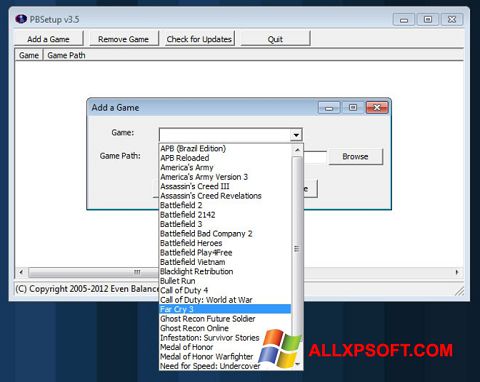 Petikan skrin PunkBuster untuk Windows XP