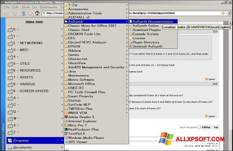 Petikan skrin AviSynth untuk Windows XP