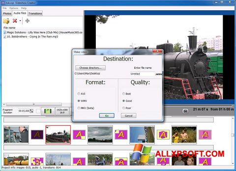 Petikan skrin Bolide Slideshow Creator untuk Windows XP