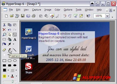 Petikan skrin HyperSnap untuk Windows XP