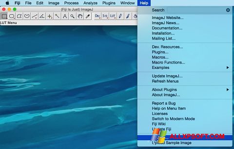 Petikan skrin ImageJ untuk Windows XP