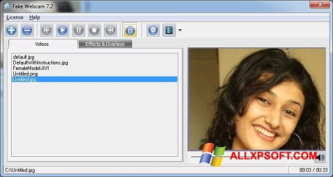 Petikan skrin Fake Webcam untuk Windows XP