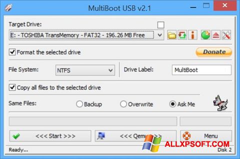 Petikan skrin Multi Boot USB untuk Windows XP