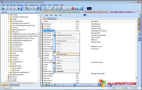 Petikan skrin Remote Administration Tool untuk Windows XP