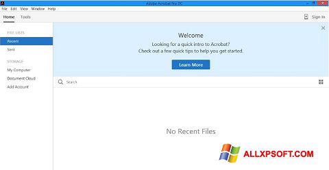 Petikan skrin Adobe Acrobat Pro DC untuk Windows XP