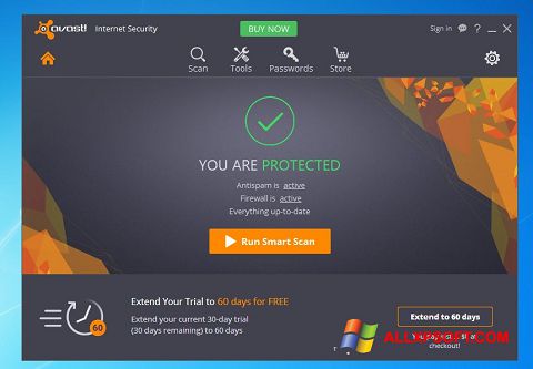 Petikan skrin Avast Internet Security untuk Windows XP