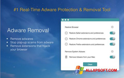 Petikan skrin Adware Removal Tool untuk Windows XP