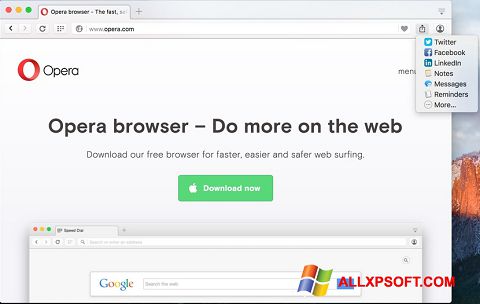 Petikan skrin Opera Turbo untuk Windows XP