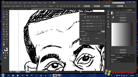 Petikan skrin Adobe Illustrator CC untuk Windows XP