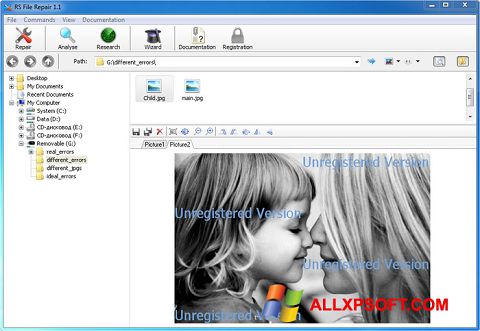Petikan skrin File Repair untuk Windows XP