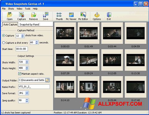 Petikan skrin SnapShot untuk Windows XP