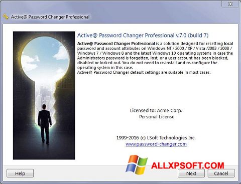 Petikan skrin Active Password Changer untuk Windows XP