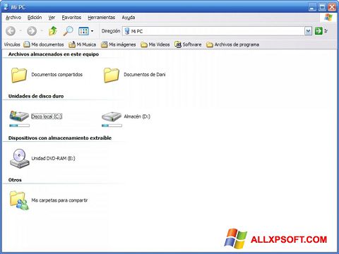 Petikan skrin Vista Drive Icon untuk Windows XP