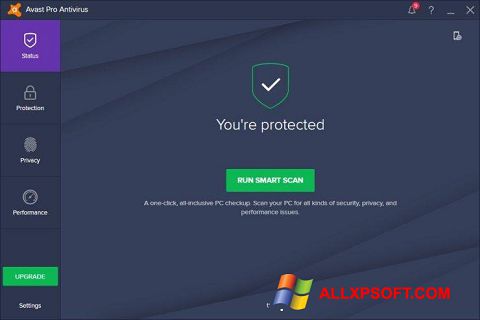 Petikan skrin Avast! Pro Antivirus untuk Windows XP